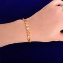 White Gold 24k Yellow Gold 7mm G-Link Coffee Bean Hip Hop Bracelet