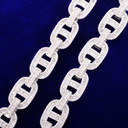 24k Gold 925 Silver 18mm Flooded Ice True Baguette Stone Big Boy Baller Cuban Link Chain