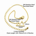 Gold Silver Stainless Steel Delicate Double Mountain Silhouette Triangle Bracelets