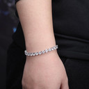 Mens Flooded Ice Spring Buckle 3MM-6MM Hip Hop 1 Row Tennis Bracelets