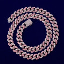 Rose Gold .925 Silver Miami Cut Cuban Link 10mm Hip Hop Micro Pave Stone Bling Chain