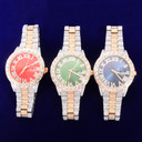 Mens Flooded Ice Deluxe Big Business Hip Hop Iced Bezel Watches