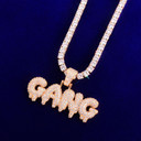 Flooded Ice Drip Drop AAA Micro Pave 18k Gold 925 Silver Gang Hip Hop Pendant