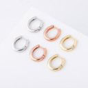 Solid .925 Sterling Silver Oval Loop Silver Gold Rose Gold Earrings