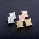 Flooded Ice 12mm Square Cut Micro Pave Set Classic Hip Hop Earrings