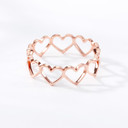 Dainty Platinum Rose Gold 14k Over Stainless Steel All Heart Hollow Rings 