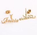 Custom Stainless Steel Heart Moon Star 14k Gold Platinum Rose Gold Bling Earrings