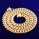 24k Gold Over Solid Stainless Steel 12mm Miami Cuban Link Hip Hop Chain Necklace