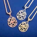 925 Silver Rose Gold 14k Chinese Style Hip Hop Fashion Dragon Pendant Chain Necklace