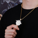 14k Gold 925 Silver Bling Toronto UZI Gun Hip Hop Pendant Chain Necklace