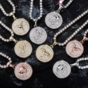 14k Gold Rose Gold .925 Silver Constellations Astrology Simulate Diamond Bling Pendants