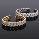 14k Gold 925 Silver Flooded Ice 12mm Miami Cuban Link Bangle Style Hip Hop Iced Bracelets