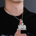 Flooded Ice Never Going Broke 925 Silver Hip Hop Iced Pendant Chain Necklace