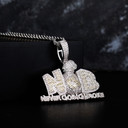 Flooded Ice Never Going Broke 925 Silver Hip Hop Iced Pendant Chain Necklace