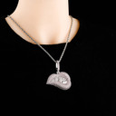 Hip Hop Sexy Ladies Drip Drop Bottom Lip Bite Bling Micro Pave Pendant Chain Necklace