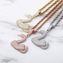AAA True Micro Pave Coiled Snake Hip Hop Pendant Chain Necklace