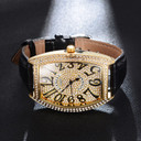 Mens Luxury Waterproof Leather Band Irregular Shape Fashion Hip Hop Watches