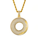 Crazy Iced 14k Gold 925 Silver Glazed Doughnut Hip Hop Pendant Chain Necklace