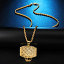 Iced Full Micro Pave Basketball Hoop Backboard Nets Hip Hop Pendant Chain Necklace