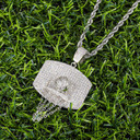 Iced Full Micro Pave Basketball Hoop Backboard Nets Hip Hop Pendant Chain Necklace