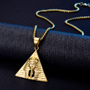 14k Gold over Stainless Steel African Pharaoh Pyramid Hip Hop Pendant