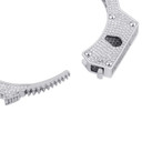 White Gold AAA Micro Pave Handcuff Flooded Ice Bracelets