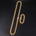 Fire Starter | Hip Hop 13mm Fully Iced Paved Miami Cuban Link Chain Bracelet Set