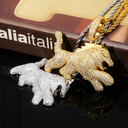 The Big Dogs Flooded Ice Wolf Dog Hip Hop Pendant 18k White Yellow Gold Pendant Chain