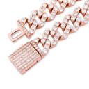 Mens 3 Row Ice AAA+ Water Stone Prong Set 12mm Open cut Cuban Link Chains Necklace