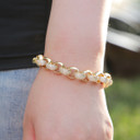 Flooded Ice 18k Gold .925 Silver 10mm Open Rolo Link Hip Hop Jewelry Chain Bracelet Set