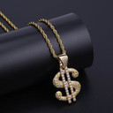 Mens Solid Big Dollar 14k Gold 925 Silver Street Wear Hip Hop Chain Necklace