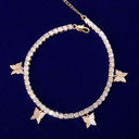 24k Gold 925 Silver Rose Gold 4mm Butterfly Adjustable Tennis Bracelets