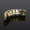 New All Baguette Flooded Ice Hip Hop Micro Pave Teeth Grillz Set