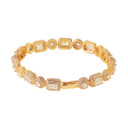 Flooded Ice Yellow White Rose Gold Hip Hop 5A Bling Stone Street Wear Bracelets