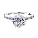 Ladies Bling Classic Moissanite D Color VVS1 Solid Sterling Silver Ring