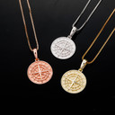 BlingJewelz Gold Platinum Solid Sterling Silver Compass Hip Hop Pendant Chain Necklace