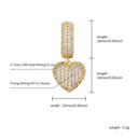 Ladies 5A Micro Pave Huggie Style Bling Bling Heart Earrings