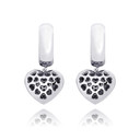 Ladies 5A Micro Pave Huggie Style Bling Bling Heart Earrings