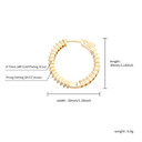 Street Wear Fashion Iced Baguette Yellow White Rose Gold Hoop Earrings