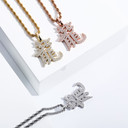 Street Wear Chinese Letters Lucky Talisman Hip Hop Pendant Chain Necklace