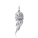 Ladies Single Angel Wing Solid 925 Sterling over over Yellow Rose Gold Bling Pendant Necklace