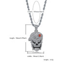 Flooded Ice Skull White Gold Black Ops Hip Hop Pendant Chain Necklace