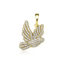 Ladies .925 Sterling Silver Spiritual Peace Dove Impression 3A Simulate Diamond Stone Necklace