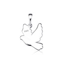 Ladies .925 Sterling Silver Spiritual Peace Dove Impression 3A Simulate Diamond Stone Necklace