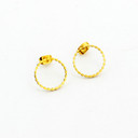 Delicate Ladies Thin Twisted Hoop High Fashion Gold Silver Rose Stainless Steel Earrings