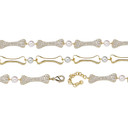Ladies New Bone & Pearl Simulate Diamond Bling Street Wear Bracelet