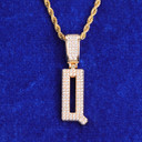 Street Wear Jewelry Flooded Ice 24k Yellow 14k White Gold Hip Hop Initial Chain Necklace 