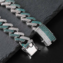 Mens Hip Hop Mint Blue Ice Two Tone Bling Street Wear Jewelry Fashion Bracelet