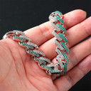 Mens Hip Hop Mint Blue Ice Two Tone Bling Street Wear Jewelry Fashion Bracelet