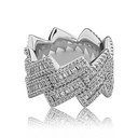 Flooded Ice Prong Set Cuban Link Baguette Iced Bling Rings